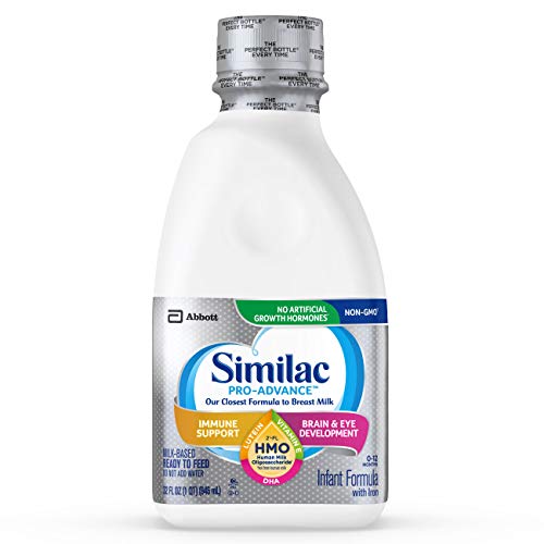 Similac Pro-Advance Non-GMO with 2'-FL HMO Infant Formula Ready-to-Feed, 1qt Bottles (Pack of 6), Only $47.94