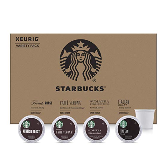 Starbucks Dark Roast Coffee K-Cup Variety Pack for Keurig Brewers, 96 K-Cup Pods (4 Roasts With 24 Pods Each) only $54.39