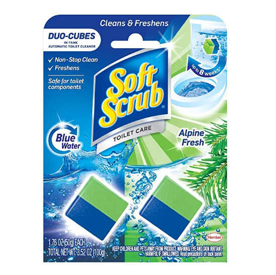 Soft Scrub In-Tank Toilet Cleaner Duo-Cubes, Alpine Fresh, 2 Count ONLY $1.88