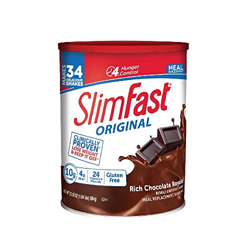 SlimFast Original Rich Chocolate Royale Meal Replacement Shake Mix - Weight Loss Powder - 31.18oz Canister - 34 servings, Only $13.28