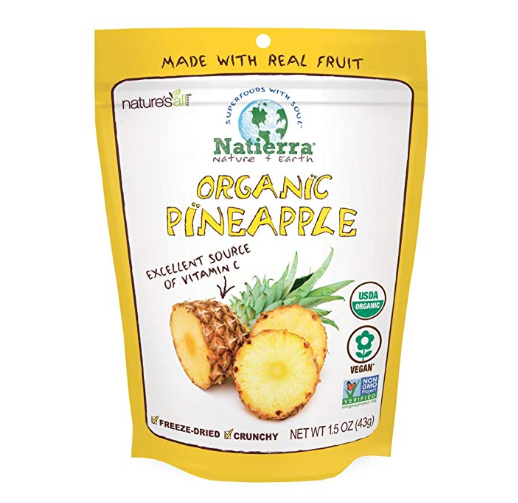 Natierra Nature's All Foods Organic Freeze-Dried and Crunchy, Pineapples Flavor, 1.5 Oz only $4.44