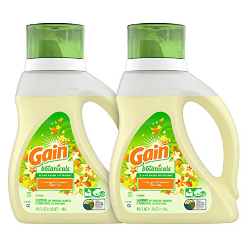 Gain Botanicals Plant Based Laundry Detergent, Orange Blossom Vanilla, 25 Loads, 40 ounces, 2 count (Packaging May Vary), Only $9.87