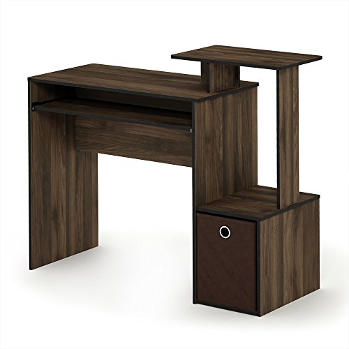 FURINNO 12095CWN/DBR Econ Home Computer Desk with Shelves, Columbia Walnut/Dark Brown, Only $43.40, free shipping