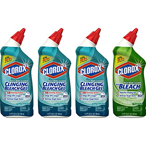 史低價！Clorox 馬桶潔凈清洗劑，24 oz/瓶，共4瓶，原價$11.99，現點擊coupon后僅售$6.79，免運費！