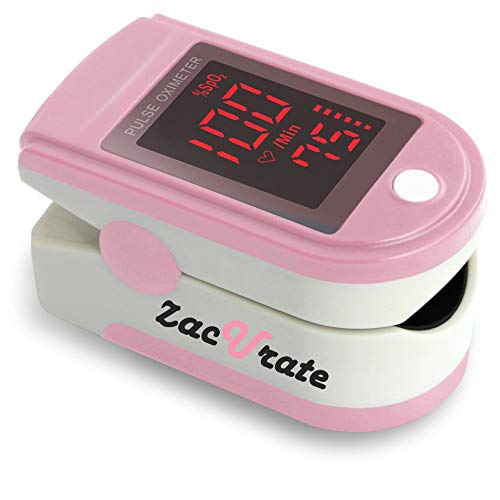 Zacurate Pink Series Fingertip Pulse Oximeter and Blood Oxygen Saturation Monitor (Blushing Pink), Only $16.95