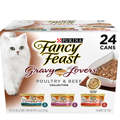 Purina Fancy Feast Gravy Wet Cat Food  Variety Pack; Gravy Lovers Poultry & Beef Feast Collection - (24) 3 oz. Cans, Only $9.97, free shipping