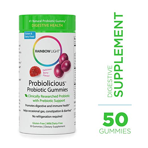 Rainbow Light Probiolicious Probiotic Gummies with Prebiotic Support - Helps Support Digestion & Gastrointestinal Health - 50 Count, Only$5.75