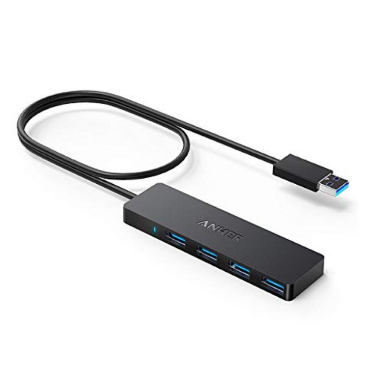 [Upgraded Version] Anker 4-Port USB 3.0 Ultra-Slim Data Hub with 2 ft Extended Cable for MacBook, Mac Pro/Mini, iMac, Surface Pro, XPS, PC, and More [Charging Not Supported] $6.99