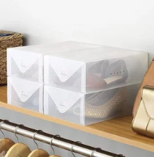 Whitmor 透明鞋盒4件套，原价$20.99，现点击Coupon后仅售$7.76