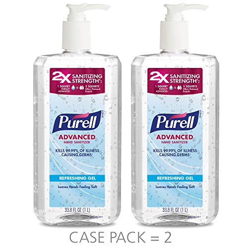 PURELL Advanced Hand Sanitizer Refreshing Gel, Clean Scent, 1 Liter Pump Bottle (Pack of 2) - 3080-02-EC, Only $11.95