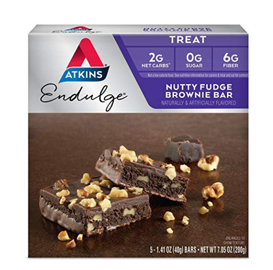 Atkins Endulge Treat, Nutty Fudge Brownie Bar, Keto Friendly, 5 Count  only$5.21