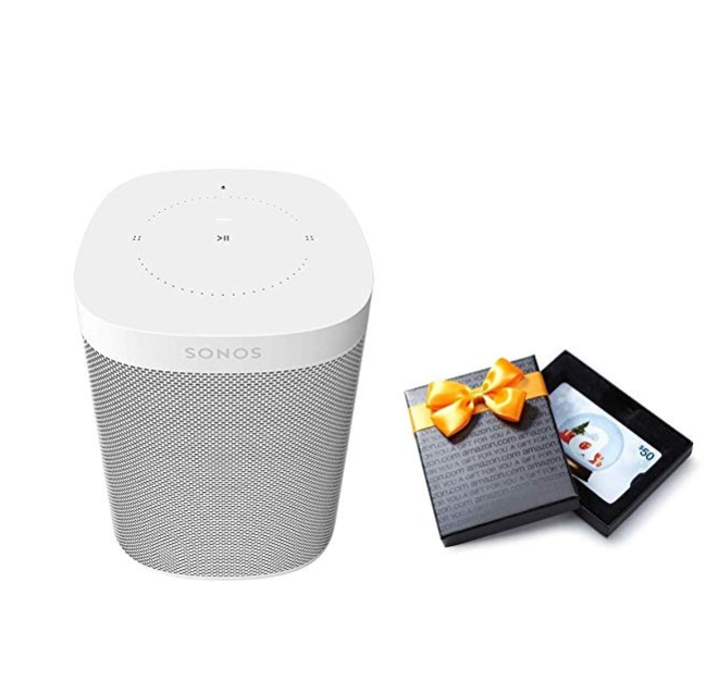 Sonos One (Gen 2) - Voice Controlled Smart Speaker with Amazon Alexa Built-in - White with $50 Amazon.com Gift Card only $179