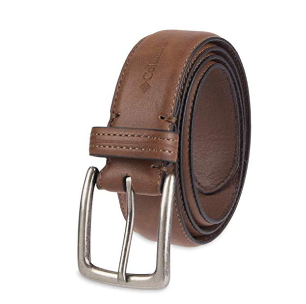 PRIME ONLY : Columbia Men's Casual Leather Belt -Trinity Style for Jeans Khakis Dress Leather Strap Silver Prong Buckle Belt only $10.91