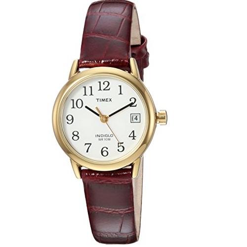 Timex Women's TW2R63400 Easy Reader Brown Croco Pattern Leather Strap Watch, Only $29.16