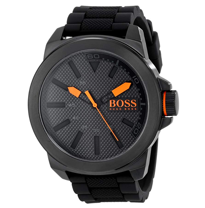 HUGO BOSS Orange Men's 1513004 New York Black Stainless Steel Watch only $97.95