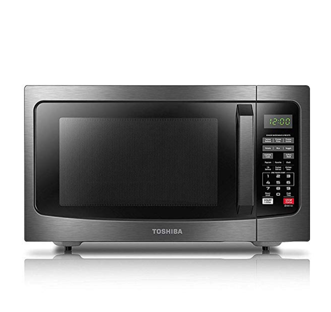 Toshiba EM131A5C-BS Microwave Oven with Smart Sensor Easy Clean Interior, ECO Mode and Sound On-Off, 1.2 Cu. ft, Black Stainless Steel, Now Only $129.04