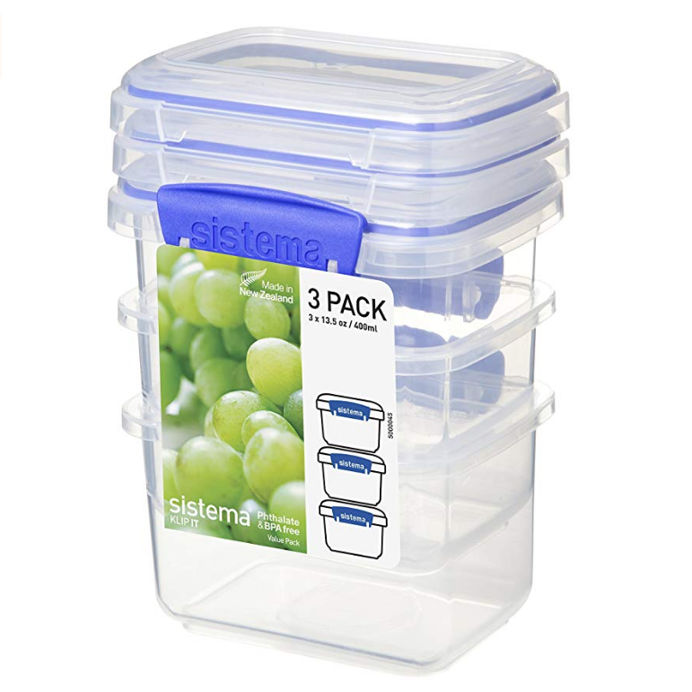 Sistema 1543 Klip It Collection Rectangle Food Storage Container, 13 Ounce (Set of 3) $2.99