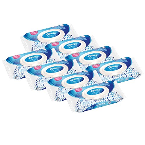 Kleenex Wet Wipes Gentle Clean for Hands and Face, Flip-top Pack, 8 packs of 24 Wipes (192 Total Wipes), Only $9.80