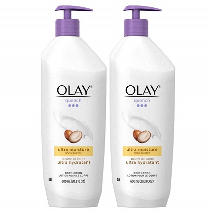 Olay Quench Body Lotion Ultra Moisture with Shea Butter and Vitamins E and B3, 20.2 oz (Pack of 2), Only $13.76