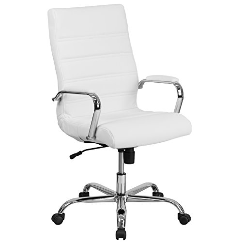 Flash Furniture High Back White Leather Executive Swivel Chair with Chrome Base and Arms, Only $79.00