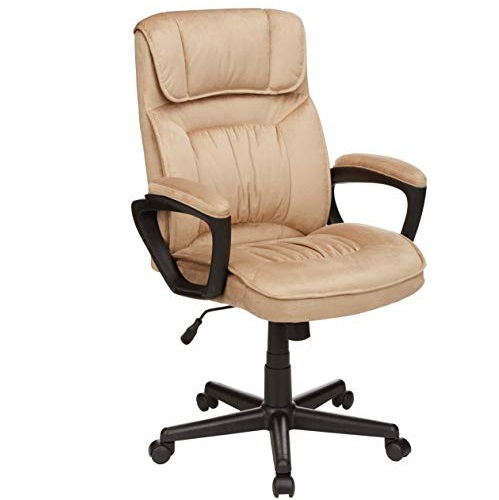 AmazonBasics Classic Office Desk Computer Chair - Adjustable, Swiveling, Microfiber - Light Beige, Only $80.85, free shipping