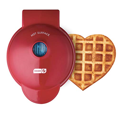 Dash DMW001HR Mini Maker Machine for for Heart Shaped Individual Waffles, Paninis, Hash browns, other on the & other on the go Breakfast, Lunch, or Snacks, Red, Only $6.97