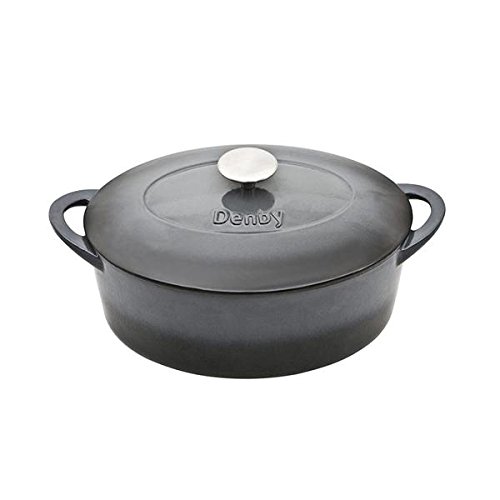 Denby Halo Cast Iron 4.2L Oval Casserole, Medium, Gray, Only $51.56, free shipping