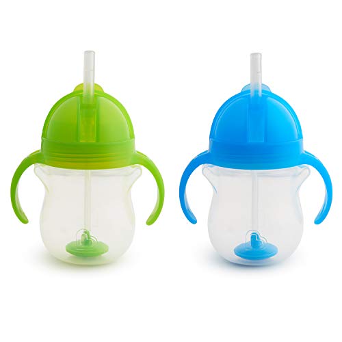 Munchkin Click Lock Weighted Straw Cup, 7 Ounce, 2 Pack, Blue/Green, Only $11.49