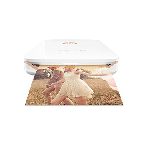 HP Sprocket Plus Instant Photo Printer, Print 30% Larger Photos on 2.3x3.4 Sticky-Backed Paper - White (2FR85A), Only $99.95, You Save $50.00(33%)