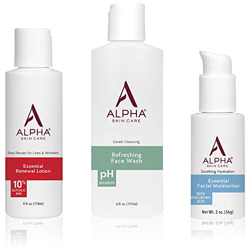 Alpha Skin Care- Introductory Kit | Refreshing Face Wash, Essential Renewal Lotion, Essential Facial Moisturizer | Basic Daily Skin Care Routine for all Skin Types, Only $26.80