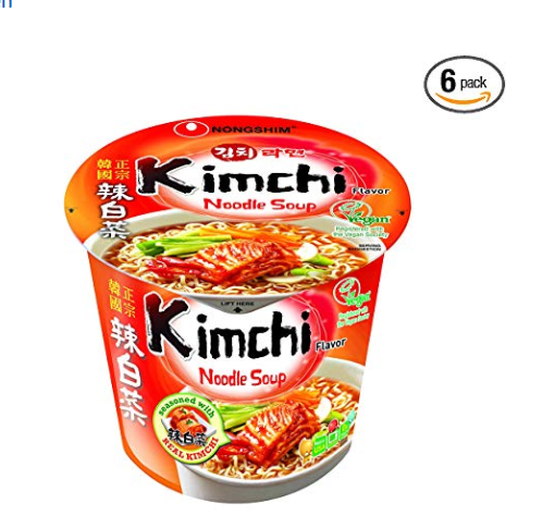 NongShim Cup Noodle Soup, Kimchi, 2.64 Ounce (Pack of 6) only  $10.67