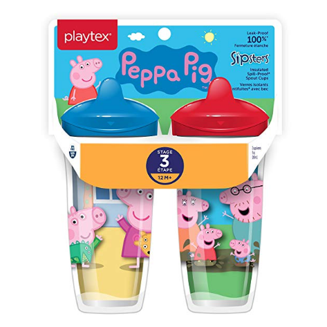 Playtex Sipsters 寶寶3階段吸水杯，9盎司*2個裝，結賬8折，僅售7.99
