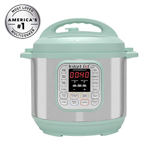 Instant Pot IP-DUO60TEAL Duo 6 Qt 7-in-1 Multi-Use Programmable Pressure, Slow, Rice Cooker, Steamer, Sauté, Yogurt Maker and Warmer, Stainless Steel, 6 quart, Teal, Only $59.99