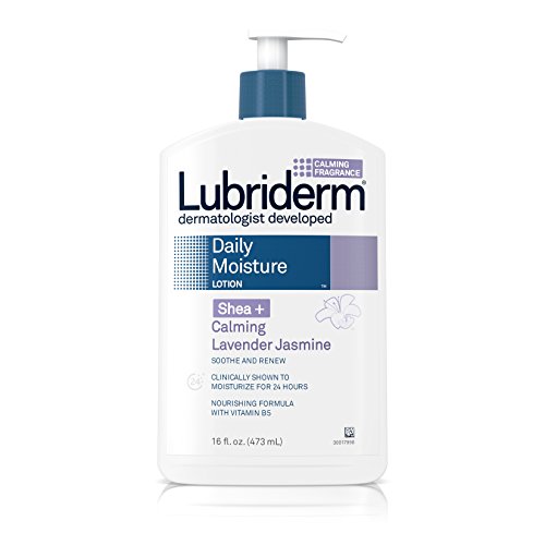Lubriderm Daily Moisture Lotion for Dry Skin, Enriched with Nourishing Shea Butter, Vitamin B5, and Calming Lavender Jasmine, Non-Greasy 16 fl. oz (Pack of 3), Only $14.97