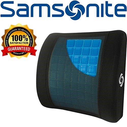 Samsonite SA6086 - Lumbar Support Pillow with Mild Cooling Gel [Cooling effect is subjective, and varies by personal sensitivity] - Helps Relieve Lower Back Pain - Premium Memory Foam, Only $17.09