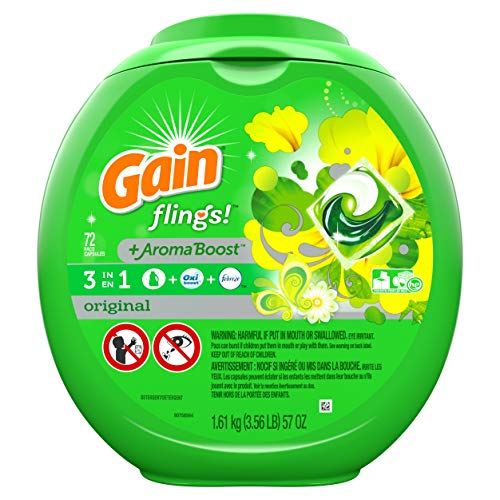 Gain Flings Laundry Detergent Pacs, Original Scent, 72 count (Packaging May Vary), Only $9.59