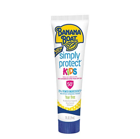 Banana Boat Sunscreen Simply Protect Kids Tear Free, Broad Spectrum Mineral Sunscreen Lotion, TSA Approved Size, SPF 50+, 1 oz, Only $0.94