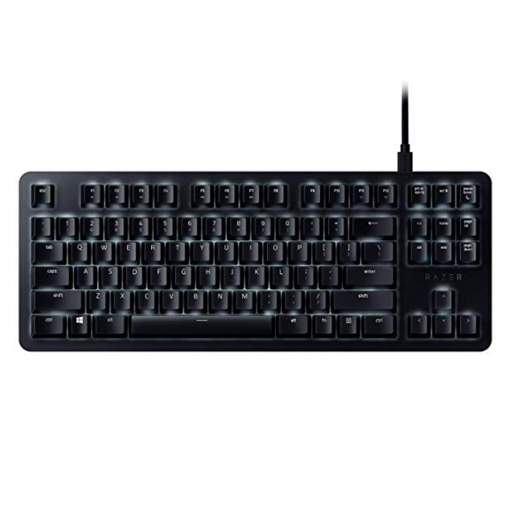 BlackWidow Lite Mechanical Tenkeyless Keyboard: Orange Key Switches - Tactile & Silent - White Individual Key Lighting - Compact Design - Detachable Cable - Matte Black $64.99
