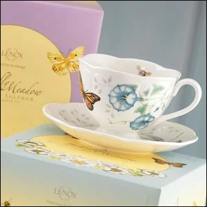 Lenox Butterfly Meadow Blue Butterfly Cup and Saucer Set $11.99