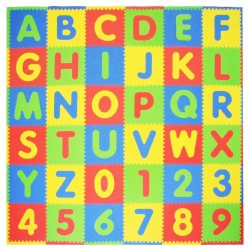 史低價！Tadpoles 兒童36片字母遊戲墊，36平方英尺，原價$39.99，現僅售$22.49