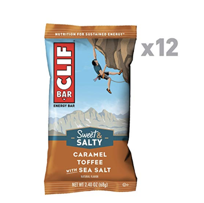 CLIF BAR - Sweet & Salty Energy Bars - Caramel Toffee with Sea Salt - (2.4 Ounce Protein Bars, 12 Count) only$10.98