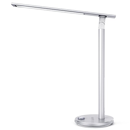 TaoTronics TT-DL037 Eye-caring LED Desk Lamp, Aluminum Alloy Table Lamp with 3 Color Modes, High CRI 92, Double-Light, Night Light, Philips EnabLED Licensing Program, Silver, Only $29.49