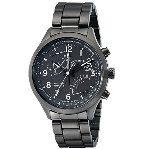 史低价！TIMEX天美时 intelligent QUARTZ FLY - BACK 飞反 不锈钢 计时腕表，原价$225.00，现仅售$82.75，免运费！