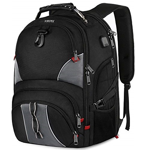 YOREPEK 17 Inch Laptop Backpack, Extra Large Travel Backpacks for Men and Women,TSA Friendly Computer Backpack with USB Charging Port,, Black, Only $24.43