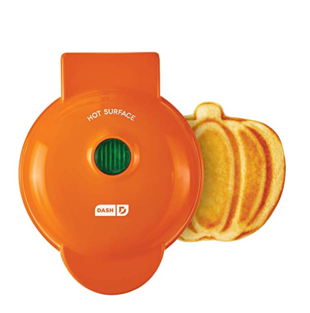 Dash DMWP001OR Mini Waffle Maker Machine for Pumpkin Shaped Individual Waffles, Paninis, Hash browns, & other on the go Breakfast, Lunch, or Snacks - Orange only $9.99
