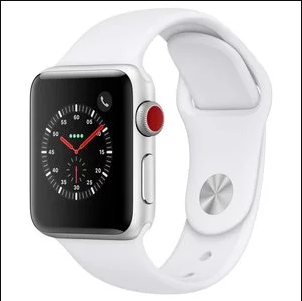 Apple Watch Series 3 (GPS + Cellular, 38mm) - Silver Aluminium Case with White Sport Band $199.00