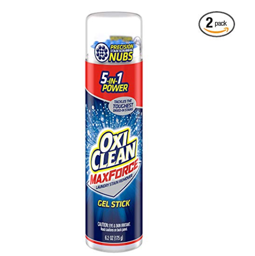 OxiClean Max Force Gel Stain Remover Stick, 6.2 Oz, Pack of 2 only $6.04
