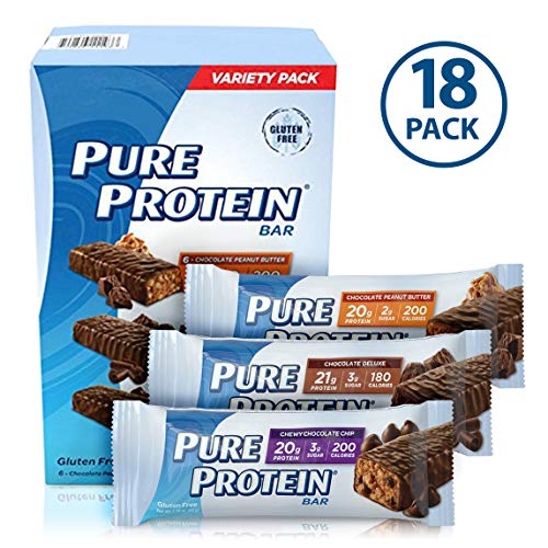 史低价！Pure Protein 低糖高蛋白能量棒，混合口味，18条装，原价$40.23，现点击coupon后仅售 $10.67，免运费！