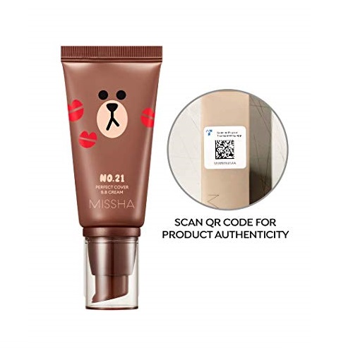 Missha M Perfect cover BB Cream SPF42 PA+++ [Line Friends Edition] (#21 Light Beige) - Amazon Code Verified for Authenticity, Only $7.50