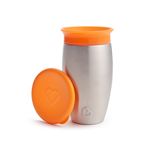 Munchkin Miracle Stainless Steel 360 Sippy Cup, Orange, 10 Ounce, Only $10.33